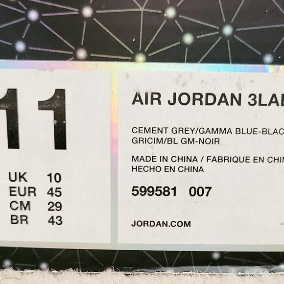 AIR JORDAN RETRO 5 "3LAB5" GAMMA BLUE  Sz 11 - Picture 10 of 10